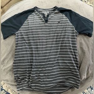 Hurley Charcoal and Black Raglan Tee